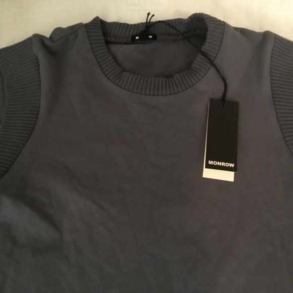 Monrow Grey Long Sleeve Body Con Short Dress Small - Picture 3 of 9